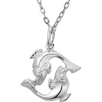 Montebello Ketting Vissen - Dames - 925 Zilver - Horoscoop - Dier - 17 x 20 mm - 45 cm