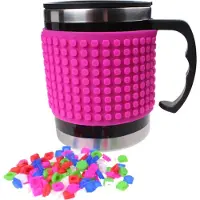 PIXIE CREW thermomok met siliconen paneel 480 ml roze