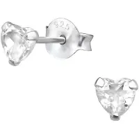 Montebello Oorbellen Licia Witte Topaas - 925 Zilver - Hart - Ø4mm