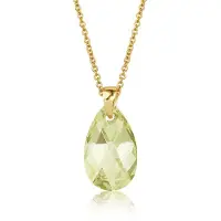 Montebello Ketting Jan DG513 - Swarovski Druppel - 925 Zilver Verguld - 16mm - 50cm