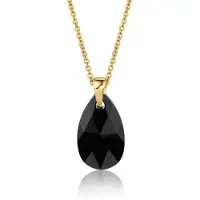 Montebello Ketting Jan DG519 - Swarovski Druppel - 925 Zilver Verguld - 16mm - 50cm