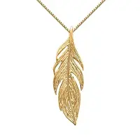 Montebello Ketting Beno Gold - 925 Zilver Verguld - Veer - 25x8mm - 45cm