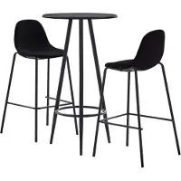 vidaXL 3-delige Barset stof zwart