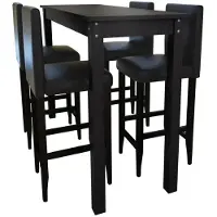 Super Merchant Bartafel met 4 barkrukken zwart