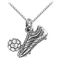 Montebello Ketting Voetbalschoen - 925 Zilver Gerhod. - Sport - 11x17mm - 45cm