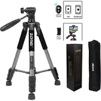 Zomei Professioneel Universeel Lichtgewicht DSLR Camerastatief - Voor de Sony / Canon / Nikon Camera – Tripod 140CM -Zilver