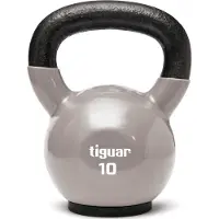 Tiguar Vinyl kettlebell – krachtig, kleurgecodeerd en beschermend voor de vloer, gewicht: 10 kg