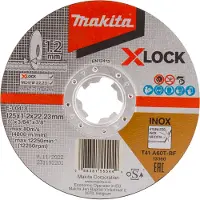 Makita Doorslijpschijf X-Lock 125X1,2X22,23mm RVS - E-00418