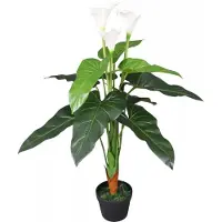 vidaXL - Kunst - calla - lelie - plant - met - pot - 85 - cm - wit