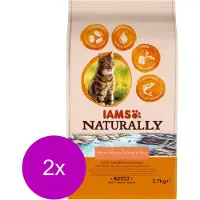 IAMS Naturally Cat Adult Zalm&Rijst - Kattenvoer - 2 x 2.7 kg