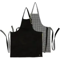 Dutchdeluxes Schort Dutchdeluxes Reversible Serie Apron Black Pied De Poule