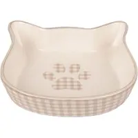 Flamingo - Kattenvoerbak Mylo - Beige/ Wit - 12.5 x 13.5 x 3.5 cm
