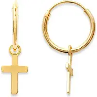 Montebello Oorbellen Kruisje Gold - 925 Zilver Verguld - Kruisje - ∅10mm