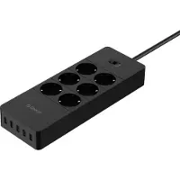ORICO stekkerdoos met 6 contacten en 5x USB / zwart - 1,5 meter