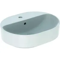 Geberit VariForm opzetwastafel ellips 50 cm, met overloop,, wit
