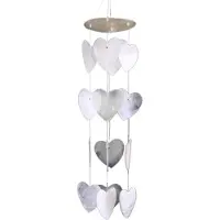 Yogi & Yogini Windmobiel witte hartjes Capiz schelp (35x8 cm) (1 stuks)