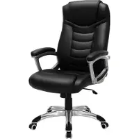 Songmics Bureaustoel - Versterkte Wielen – Ergonomisch - Zwart