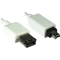 DINIC Premium FireWire 400 kabel met 4-pins - 6-pins connectoren / wit - 1 meter