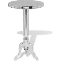 vidaXL Bijzettafel rond aluminium zilver