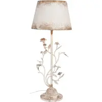 Clayre & Eef Tafellamp Ø 33x79 cm Wit IJzer Bladeren