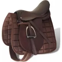 vidaXL Echt lederen paardrijzadel 17.5" 18 cm (5-in-1 set. bruin)