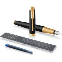 Parker IM vulpen | Premium zwart | Fijne penpunt met blauwe navulling | Geschenkdoos