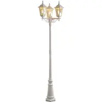 Konstsmide Mastlamp Firenze, 3-lamps, wit FIRENZE, dimbaar, wit / opaal, Glas, Landelijk