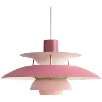 Louis Poulsen Hanglampe , PH 5 500, dimbare, Roze / Rosé, Woonkamer, Metaal, Designer