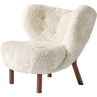 &tradition Lilla Petra Vb1 Loungestoel Shapenvacht Moonlight / Walnoothout - Fauteuils Schapenvacht Moonlight White - 134425A235A042A745