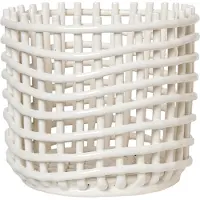 Ferm Living Ceramic gevlochten mand Ø23,5 cm Off white