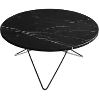 OX Denmarq O Table salontafel zwart marmer, zwartgelakt onderstel