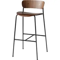 &tradition Pavilion Av7 Barkruk Gelakt Notenhout - Barkrukken Staal Walnut - 133873A247