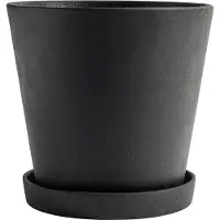 HAY Flowerpot with saucer pot XXL Ø26 cm Zwart