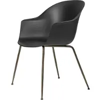 Gubi Bat Dining Chair Ongeë upholstered Conic Base | Antique Brass | Black