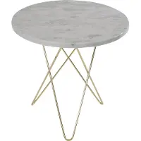 OX Denmarq Tall Mini O Side Table Ø50 Cm Frame/white Marble - Salontafels Marmer Brass - OX30103-21