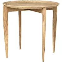 Fritz Hansen Opvouwbare klaptafel, Ø 45 cm Eikenhout