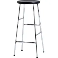 HAY Cornet ronde barkruk 75 cm Soft black oak-chrome