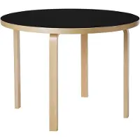 Artek 90a Tafel 100 Cm Zwart - Eettafels & bartafels Linoleum Black Linoleum - 28301783