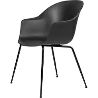 Gubi Bat Dining Chair Ongeë upholstered Conic Base | Black Matt | Black