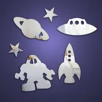Quax Spiegel - Wanddecoratie voor in kinderkamer - Space Set (6 st.)