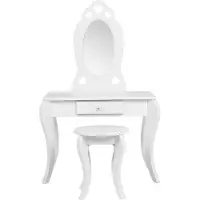 Vdd Kaptafel hartjes - make up opmaaktafel - met krukje - wit
