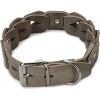 Beeztees Connex - Halsband Hond - Leer - Grijs - 55 cm x 30 mm