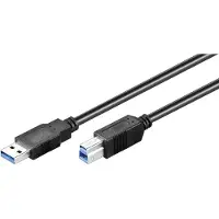 Alcasa electronik USB naar USB-B kabel - USB3.0 - tot 0,9A / zwart - 3 meter