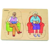 Beleduc lagenpuzzel opa en oma 40 stukjes