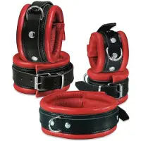 Kiotos - Leren Collar 5 cm Gevoerd - Zwart/Rood
