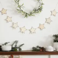 My Dream Day - Let it Snow - Houten slinger ster met glitter