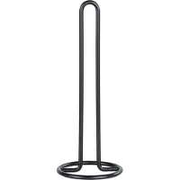 SmartaSaker Keukenrolhouder mat zwart staal 12,5x32,5cm - Keukenpapierhouder staand