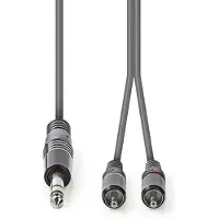 Nedis Stereo-Audiokabel | 6,35 mm Male | 2x RCA Male | 3 m | 1 stuks - COTH23300GY30