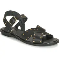 Clarks Willow Gild - Platte sandalen - Metalen aantreklus - Black - Maat 38