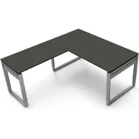 Kerkmann Hoekbureau Workspace 160cm antraciet hoogte verst.